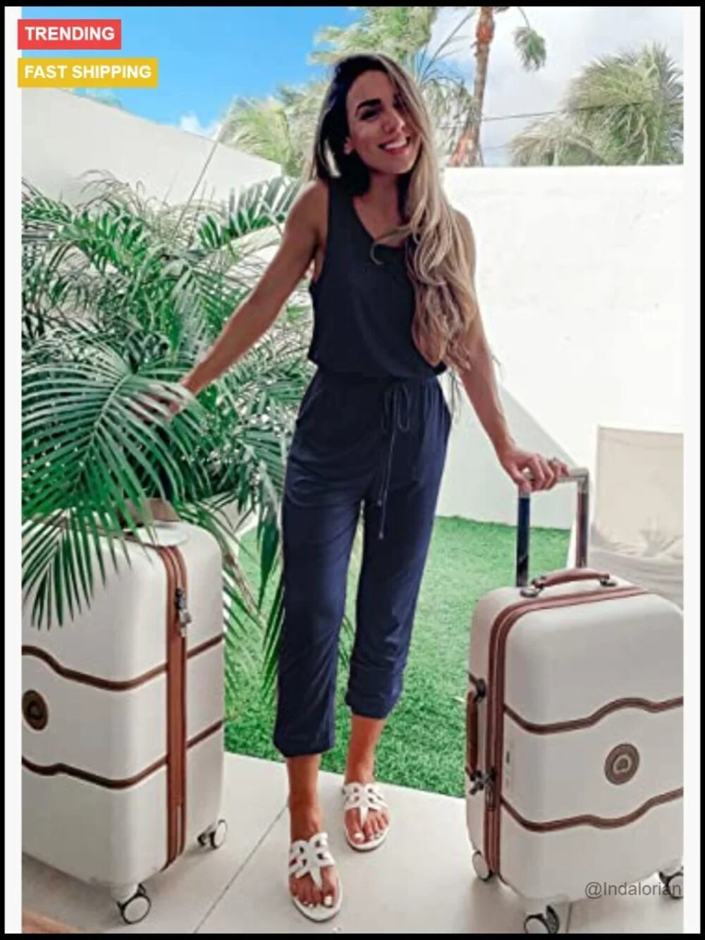Two Piece Outfit Set Sleeveless Matching Lounge Wear Tracksuit